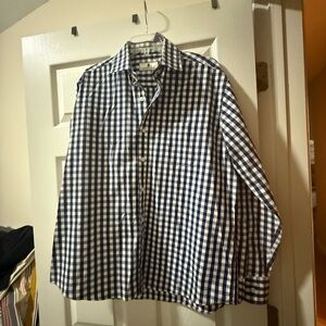 Classic Blue and White Checkered Men's Shirt